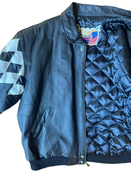 Checkered 50th Anniversary Jeff Hamilton Leather Racing Jacket