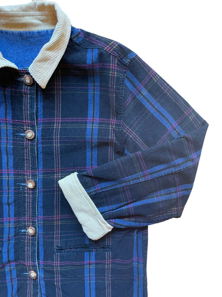 detail of plaid corduroy 