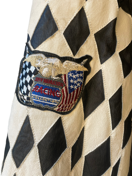 Checkered 50th Anniversary Jeff Hamilton Leather Racing Jacket