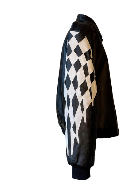 Checkered 50th Anniversary Jeff Hamilton Leather Racing Jacket