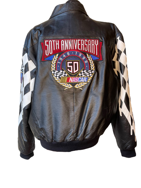 Checkered 50th Anniversary Jeff Hamilton Leather Racing Jacket