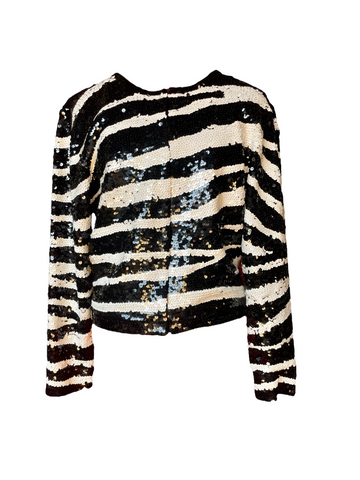 Adrienne Vittadini Sequin Zebra Jacket M