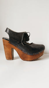 Wooden Clog Heels 10