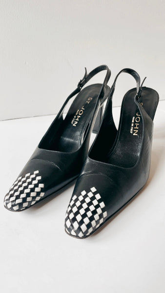 Vintage St. John checkered heels 8.5