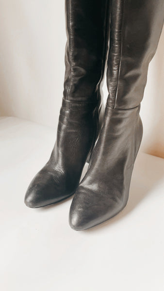 ‘Via Spiga’ black leather tall boots 6.5