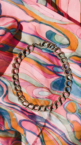 Vintage brass chain necklace