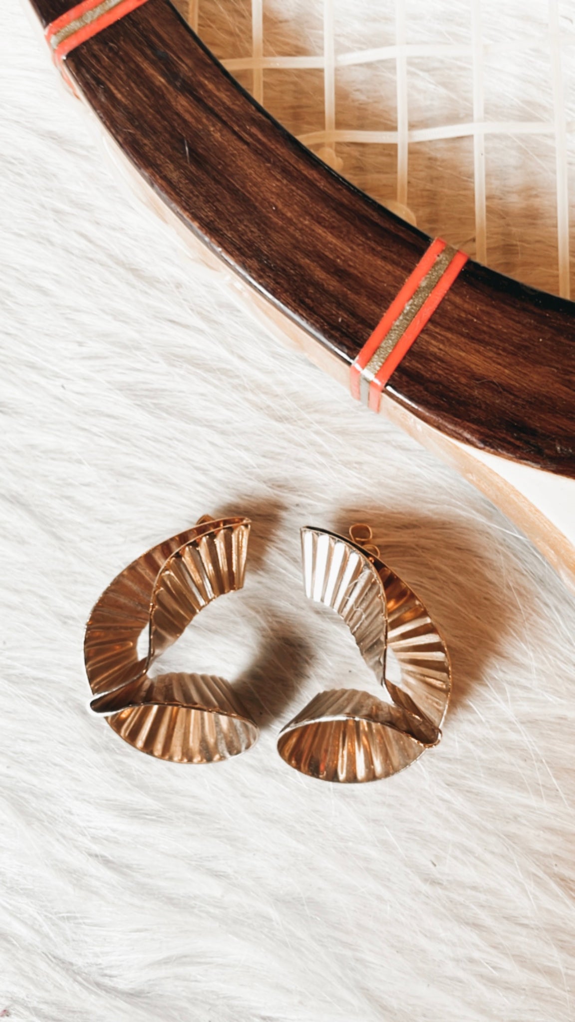 Gold Toned Wavy Earrings