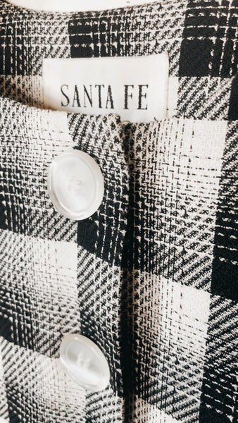 ‘Sante Fe’ plaid wool button updress