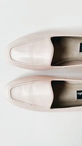 Pale Pink Leather Loafers 8