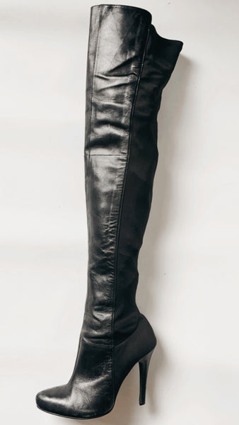 ‘Colin Stuart’ black leather thigh high boot 6