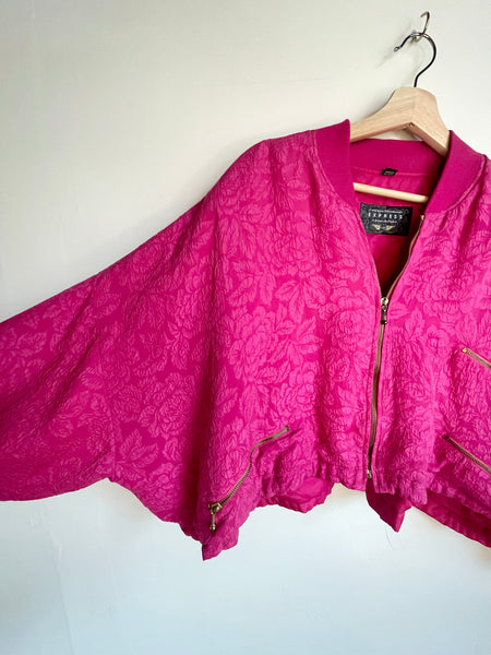 Vintage 'Express' Magenta Crop Jacket