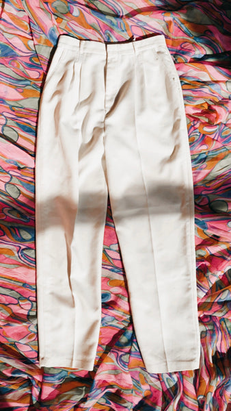 Wool Blend white trousers