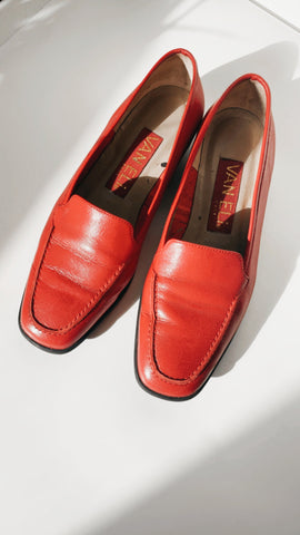 Vintage red leather flats 6