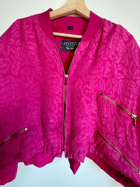 Vintage 'Express' Magenta Crop Jacket
