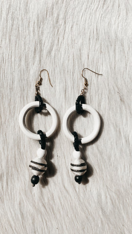 Vintage black and white earrings