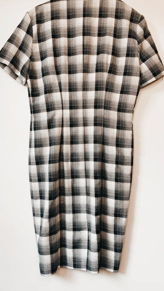 ‘Sante Fe’ plaid wool button updress