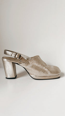 Vintage Gold Disco Pumps 8.5