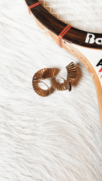 Gold Toned Wavy Earrings