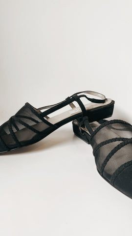 Vintage mesh & braided flats 8.5