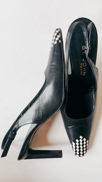 Vintage St. John checkered heels 8.5