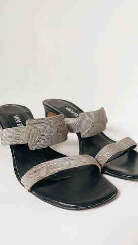 Vintage silver chain heels 8.5