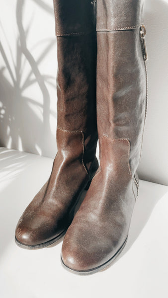 ‘Gryson’ brown leather riding boots 39