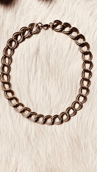 Vintage brass chain necklace
