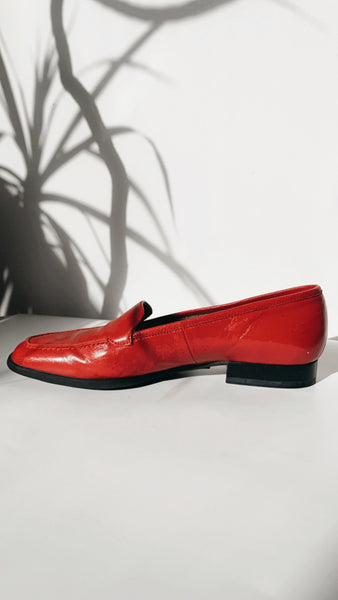 Vintage red leather flats 6