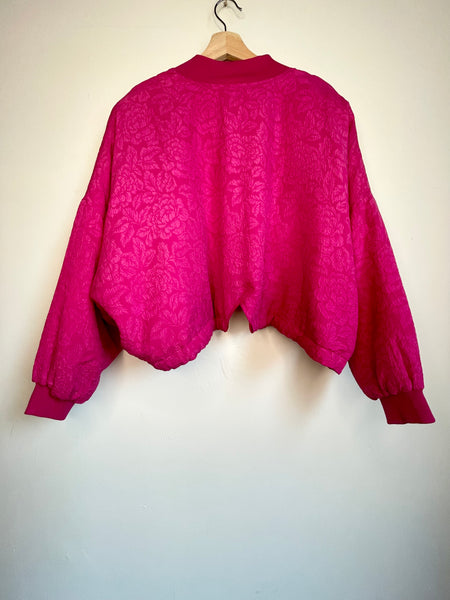 Vintage 'Express' Magenta Crop Jacket