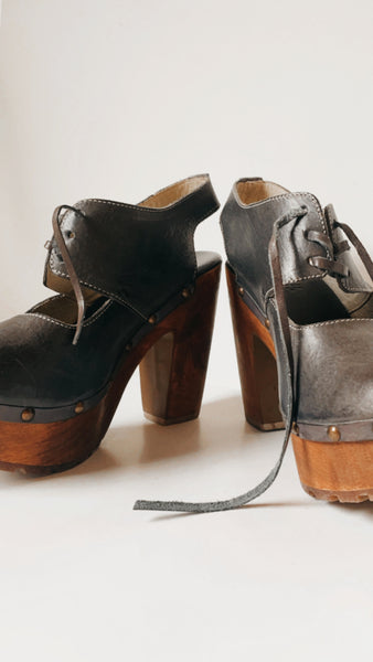 Wooden Clog Heels 10
