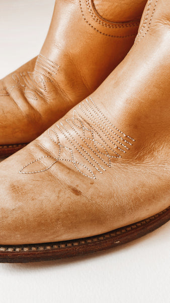 Vintage Frye Nude Leather Boots 9.5