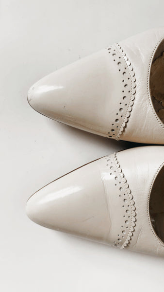 Vintage ‘Bally’ cream patent heels 8.5