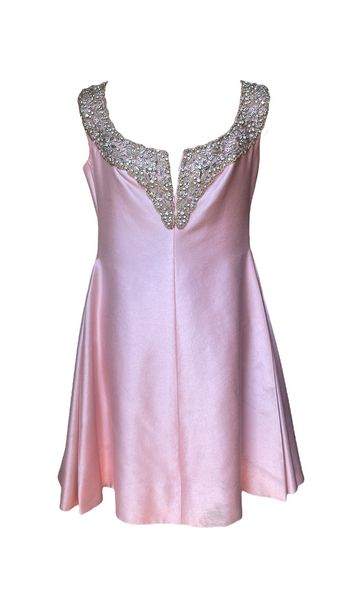 Elinor Simmons for Malcolm Starr Dusty Pink Embellished Cocktail Dress