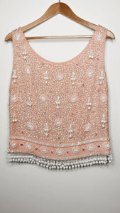 Pink ‘House of Gold’ beaded top