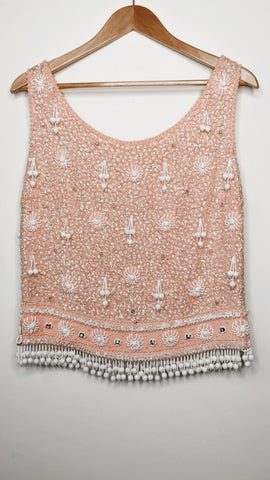 Pink ‘House of Gold’ beaded top