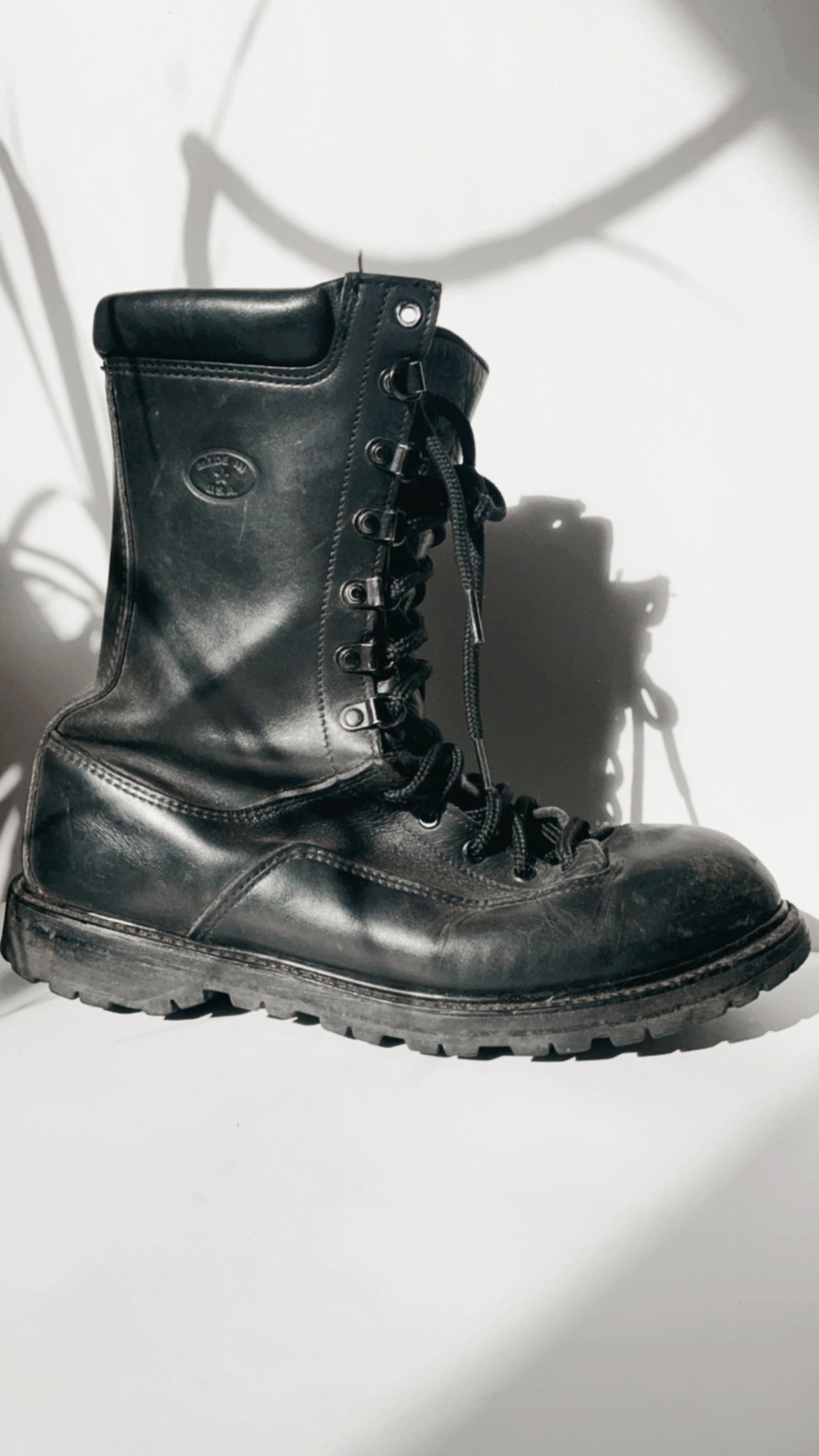 Vintage 'Red Wing' black leather combat boots 10 – shop good cult