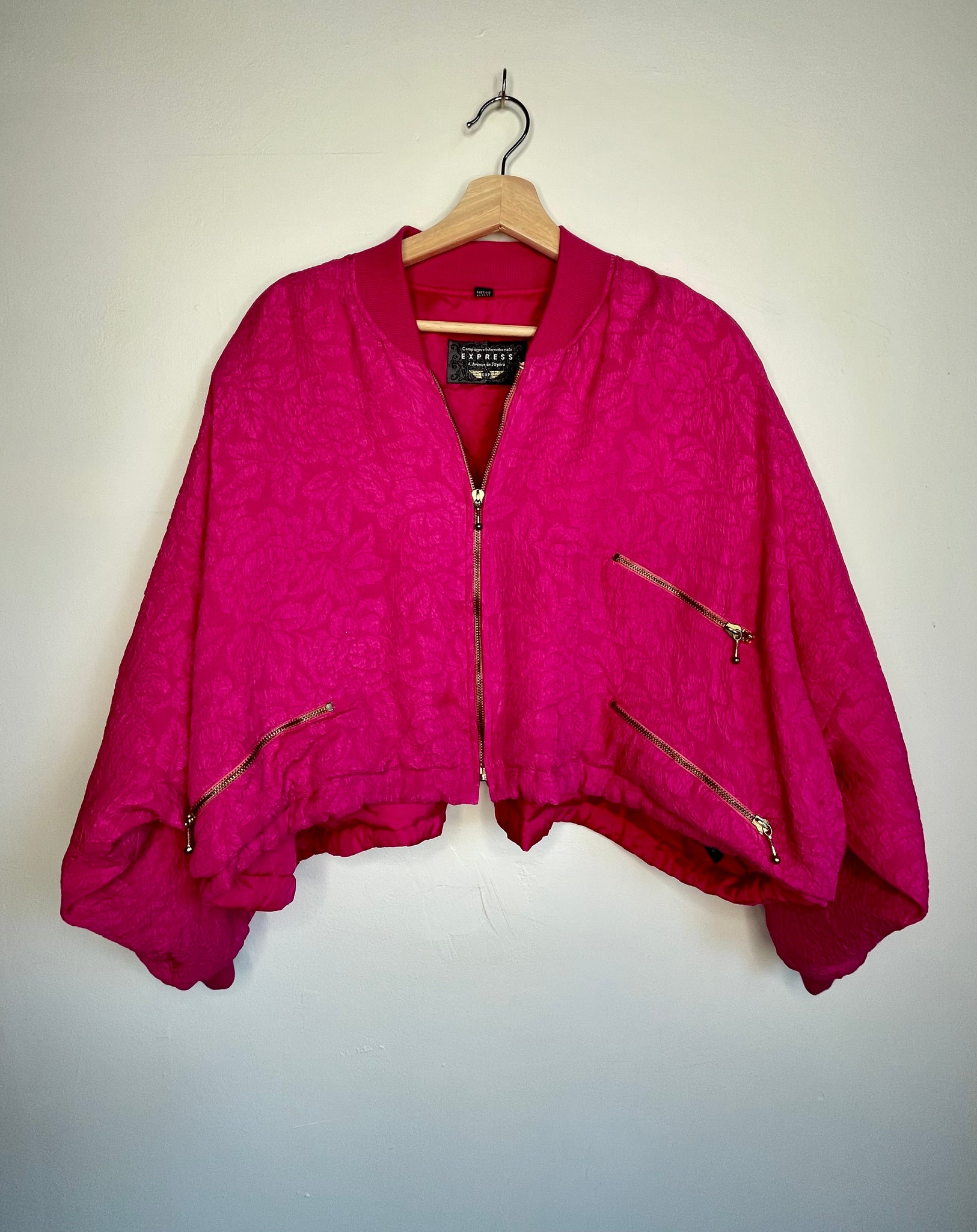 Vintage 'Express' Magenta Crop Jacket