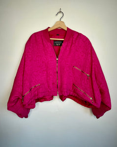 Vintage 'Express' Magenta Crop Jacket