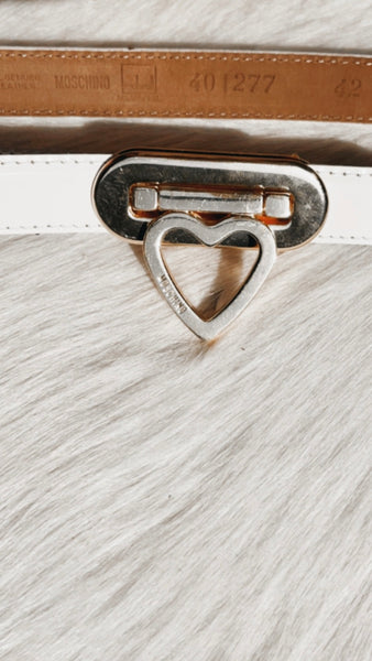 Vintage Moschino leather heart belt