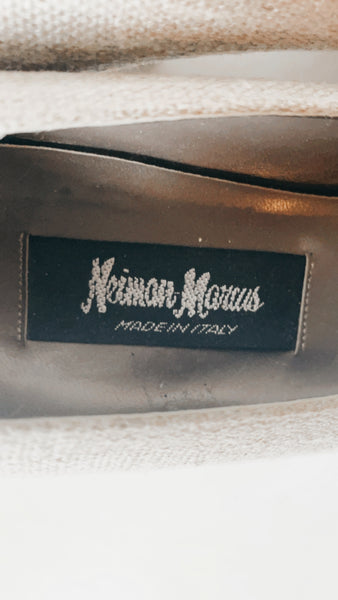 Nieman Marcus gold studded heels 8