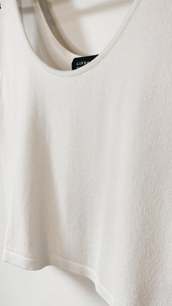 ‘Ellen Tracy’ knit white tank top
