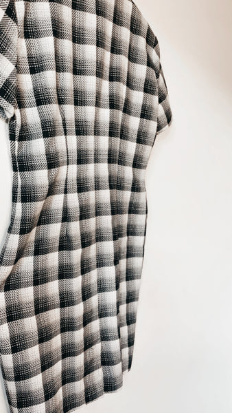 ‘Sante Fe’ plaid wool button updress