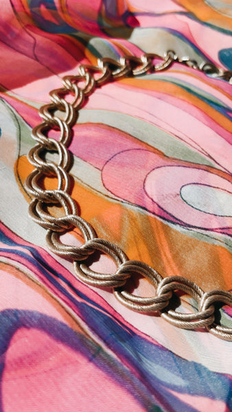 Vintage brass chain necklace