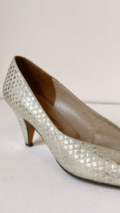 Amalfi Metallic Silver Heels 8