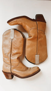 Vintage Frye Nude Leather Boots 9.5