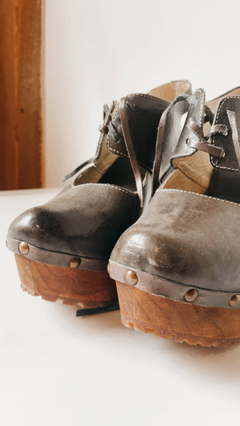 Wooden Clog Heels 10