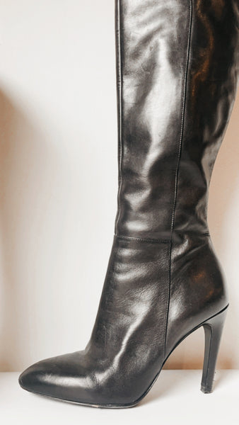 ‘Via Spiga’ black leather tall boots 6.5